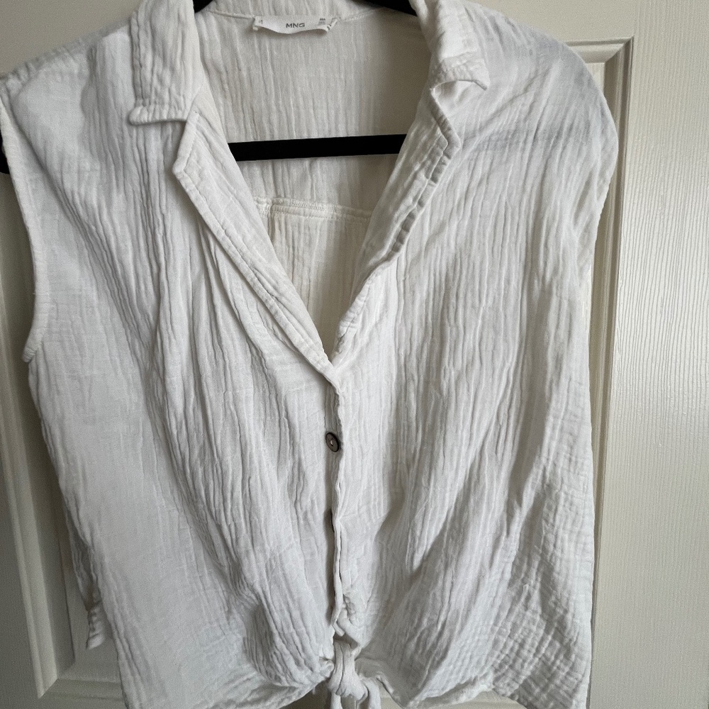 Linen tie top